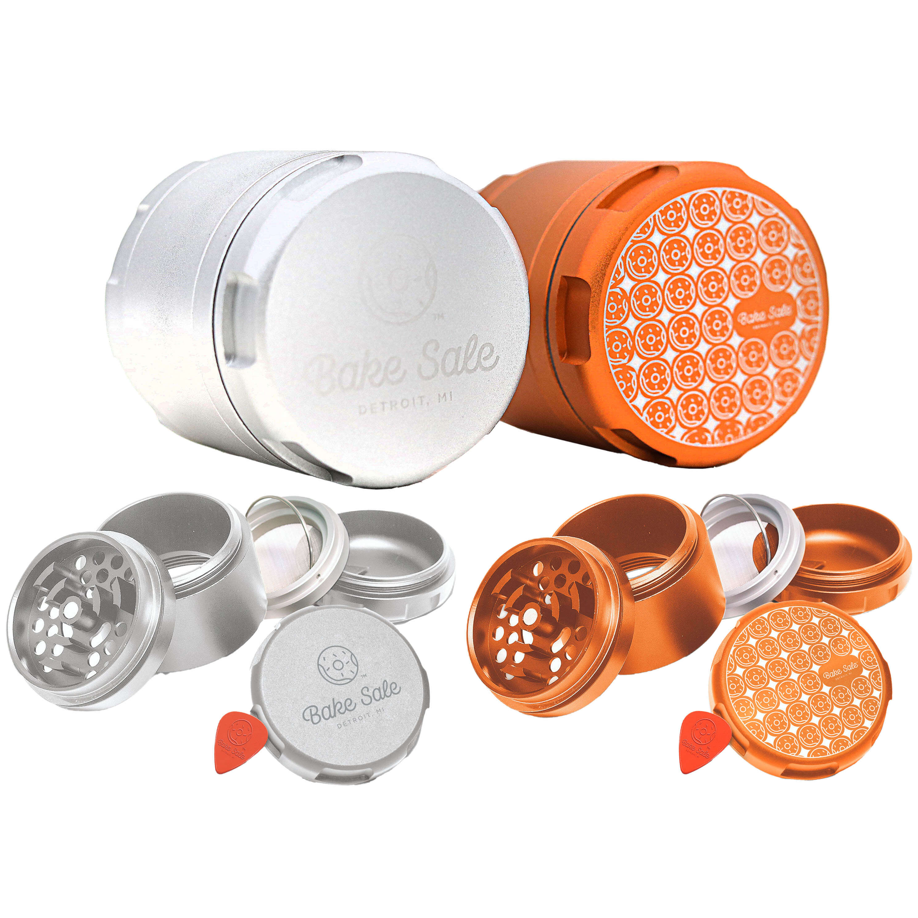 Bake Sale Aircraft Grade With Removable Magnetic Screen 5 Part Grinder | 63mm | Assorted Design product image